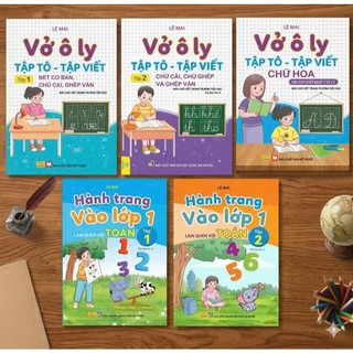 Sách - Combo 5 cuốn Vở Ô Ly Tập Tô - Tập Viết và Làm Quen Với Toán (Lê Mai) - Ndbooks