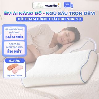 Gối foam vân mây cao cấp Vua Nệm Goodnight Nori 2.0 cho mẹ bầu sau sinh, Gối công thái học giảm đau