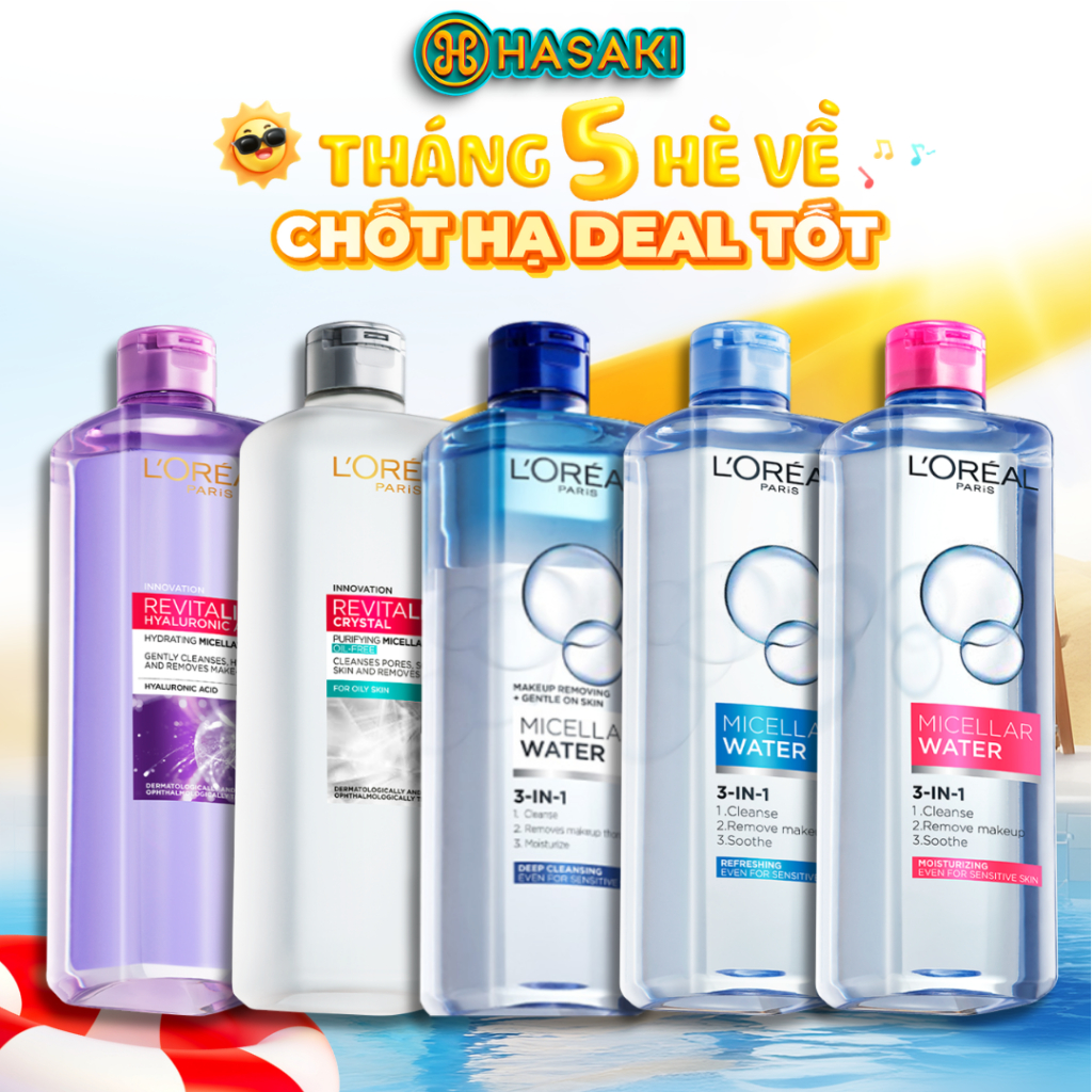 [DAILY] Nước Tẩy Trang L'oreal Dành Cho Da Dầu, Da Nhạy Cảm, Làm Sạch Trang Điểm 400ml Hasaki