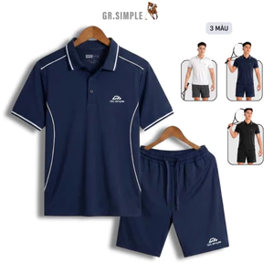 Bộ Thể Thao Nam Cao Cấp Co Giãn 4 Chiều, Áo Polo và Quần Short Thoáng Mát Tập Gym (6001)