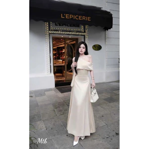 Set Đầm Satin Có Mút Nẹp Trợ Vai Chống Tụt, Đầm Lụa Đi Tiệc Thiết Kế Sang Trọng