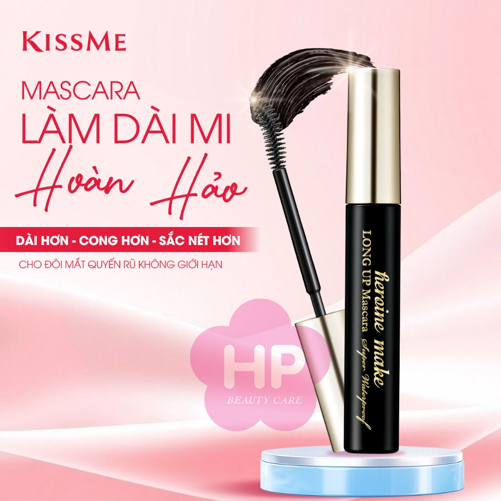 Mascara Nâng Cao Giúp Nâng Cong Và Dài Mi Kissme Heroine Make Long Up Mascara Super WP (Màu Đen 01)