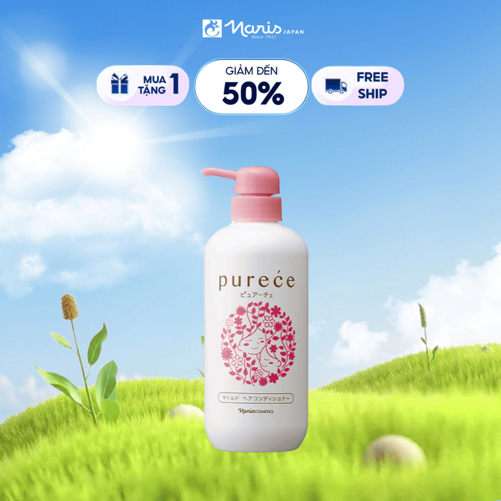Dầu xả Organic chăm sóc tóc mềm mại Naris Purece Mild Hair Conditioner ...