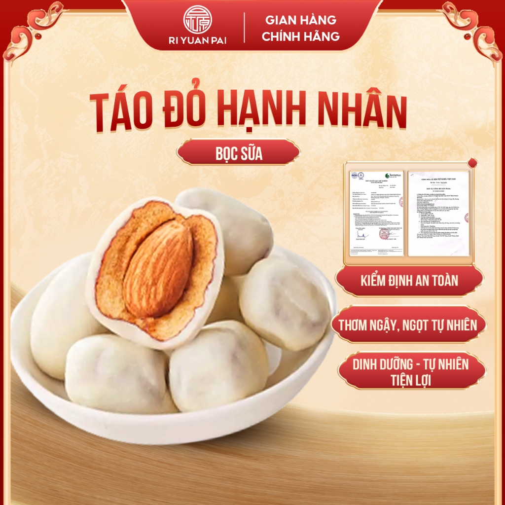 Táo Đỏ Hạnh Nhân Bọc Sữa Riyuan 1KG, nguồn gốc rõ ràng, thơm ngon, bổ sung năng lượng tốt cho sức khỏe