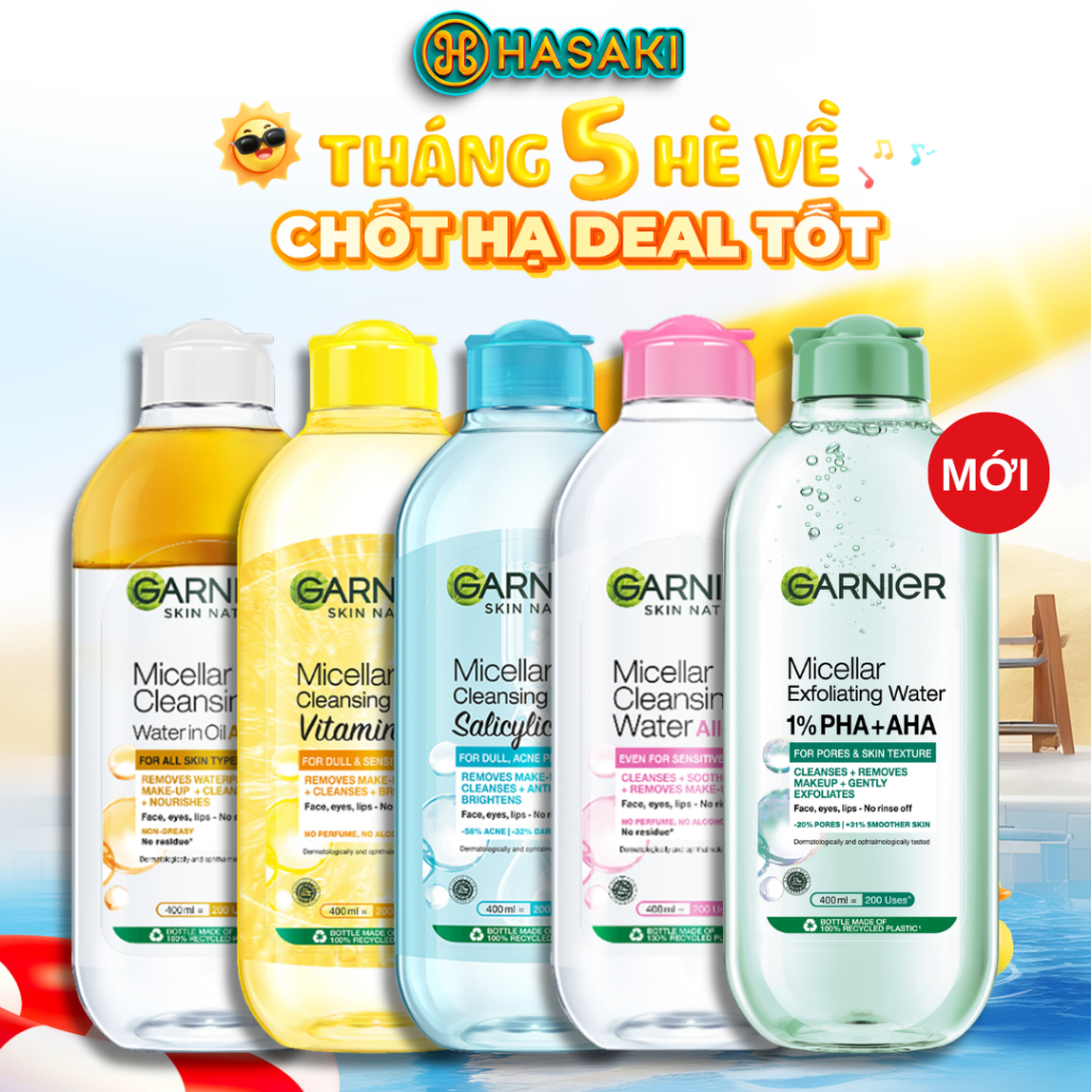 [DAILY] Nước Tẩy Trang Garnier Làm Sạch Sâu Dịu Nhẹ Cho Mọi Loại Da 400ml Hasaki Chính Hãng