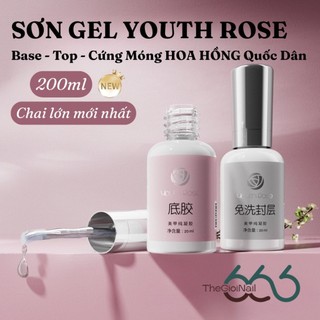 Sơn Gel BASE Liên Kết – Gel CỨNG MÓNG - TOP Bóng 20ml Size Lớn | Base Top Hoa Hồng - Youth Rose Chính Hãng Nail666