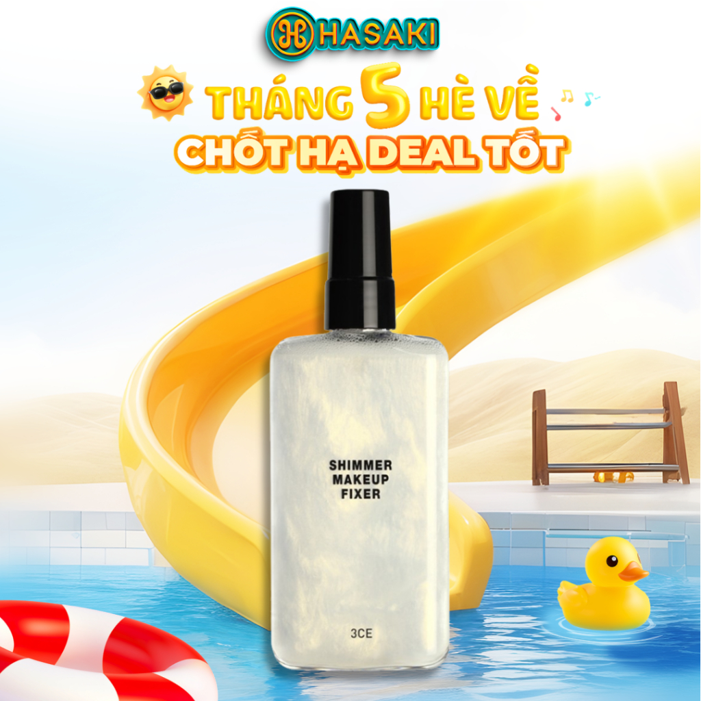 [DAILY] Xịt Khoá Makeup 3CE Có Nhũ Tạo Hiệu Ứng Nền Căng Bóng 95ml Shimmer Makeup Fixer Hasaki Chính Hãng