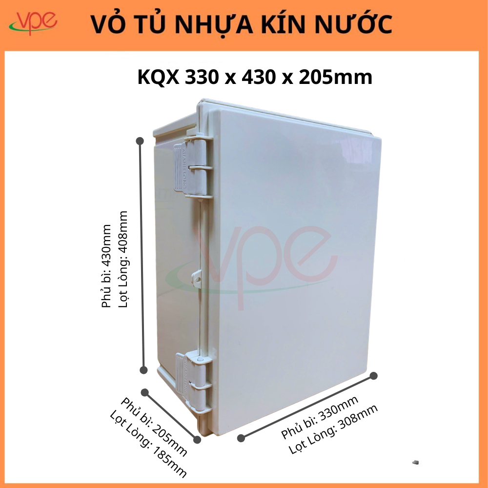 Vỏ tủ điện nhựa ngoài trời KYE - Tủ điện kín nước 330x430x205mm cho gia đình và ngoài trời