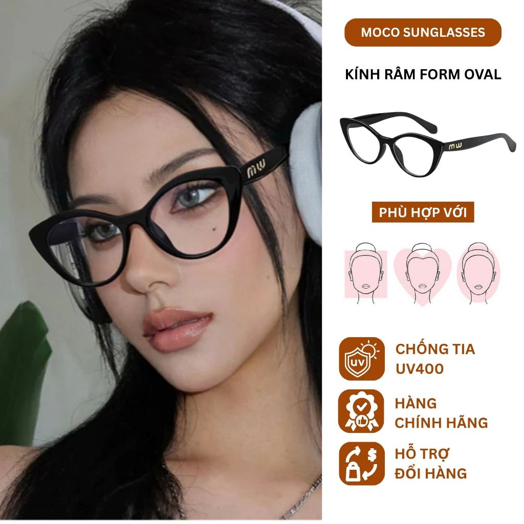 Kính Cận Mắt Mèo MOCO 835 Unisex Thời Trang, Gọng Nhựa Cao Cấp, Thiết Kế Cá Tính Hiện Đại