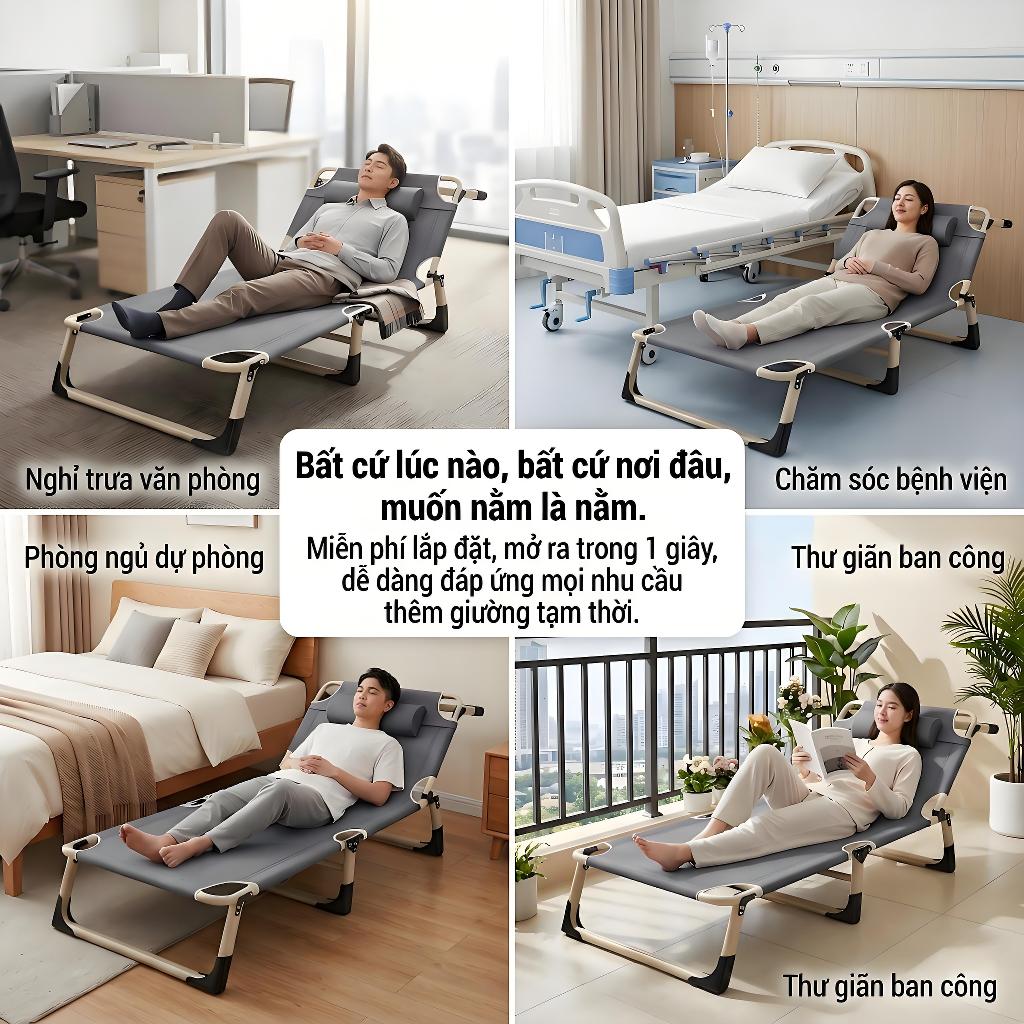 ALVIN giường gấp gọn Một người Gấp Ghế thư giãn để cắm trại Văn phòng Nghỉ trưa Khẩn cấp Ngoài trời