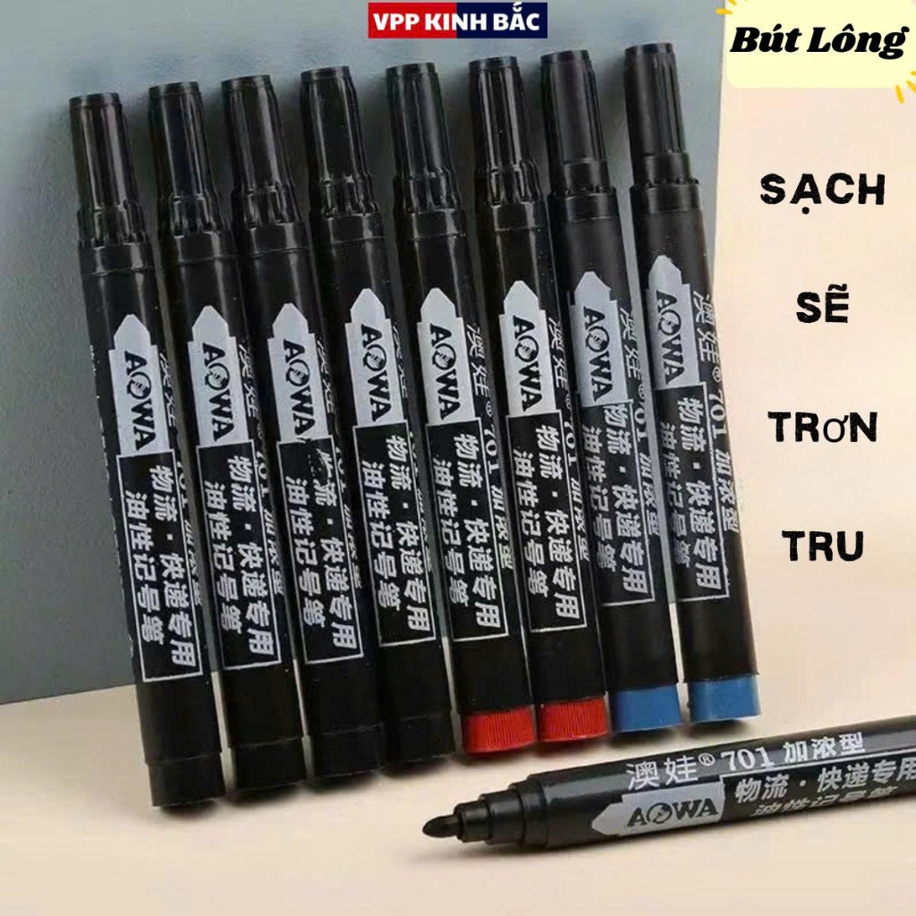Set 10 Chiếc Bút Lông Đánh Dấu Viết Trên Mọi Bề Mặt - Không Xóa Được, Chống Nước Có 4 Màu Xanh/Đen/Đỏ và Trắng.
