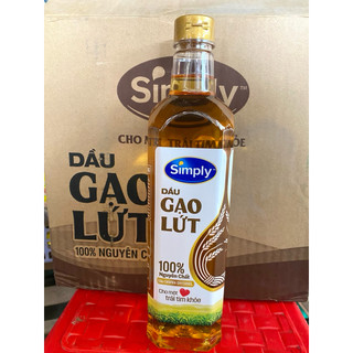 Dầu ăn cao cấp Simply Gạo Lứt - 100% nguyên chất từ gạo lứt - chai 1 lit