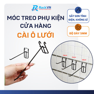 Móc cài lưới, móc lưới treo phụ kiện điện thoại dày 4mm, móc treo siêu thị, decor trang trí sơn tĩnh điện fi 4mm