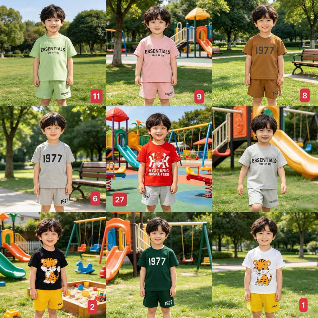 (13-30kg) Bảng 1 - Bộ bé trai mùa hè hàng back door F.ila Ess New.Era bé trai sz [Keinnier]  X04-023 0479n
