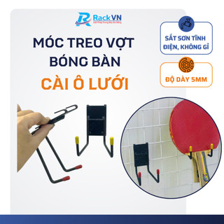 Móc treo vợt Pickleball cài khung lưới ô vuông, móc treo phụ kiện cửa hàng chất liệu sắt sơn tĩnh điện chống rỉ sét