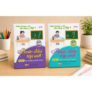 Sách - Bộ  2 cuốn Bước Đầu Tập Viết (Hành trang cho bé sẵn sàng vào lớp 1) - ndbooks