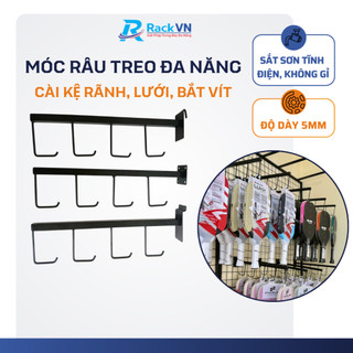 Móc treo phụ kiện đa năng, móc râu treo vợt cầu lông/tennis/pickleball/ móc treo quần áo 4-5 râu nhỏ