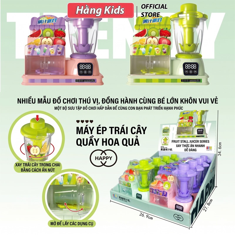 Đồ chơi máy xay sinh tố kèm hoa quả trái cây, đồ chơi nhà bếp nấu ăn cho bé