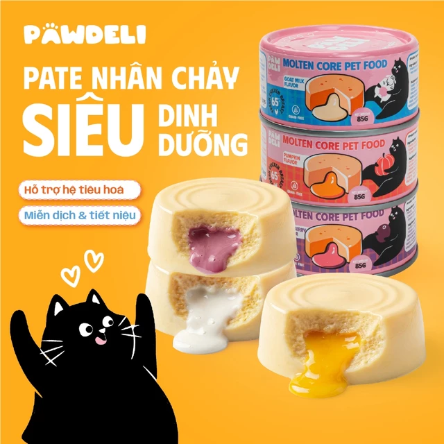 Pate Nhân Chảy Cao Cấp Cho Mèo PAWDELI Lon 85G, Pate Đạm Cao, Không Ngũ Cốc, Grain-Free, Pate Thịt Gà Cho Mèo