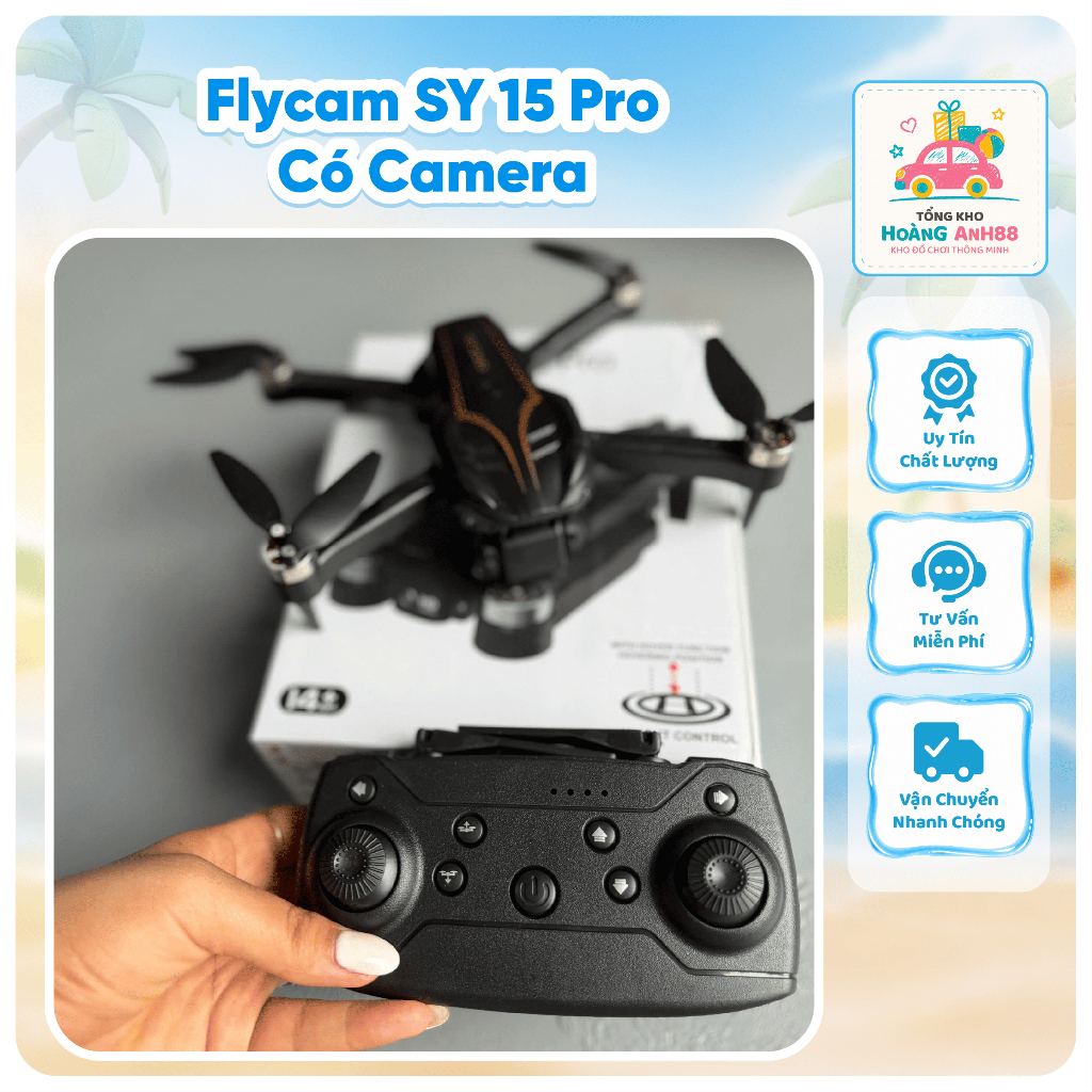 Flycam SY15 Pro Có Camera – Drone Gấp Gọn Cao Cấp, Máy Bay Điều Khiển Từ Xa Bay Ổn Định