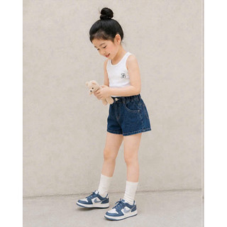 Quần short jean cho bé trai bé gái Batala Kids, QUẦN ĐÙI BÒ CẠP CHUN CÚC BẠC CHO BÉ 7-25kg