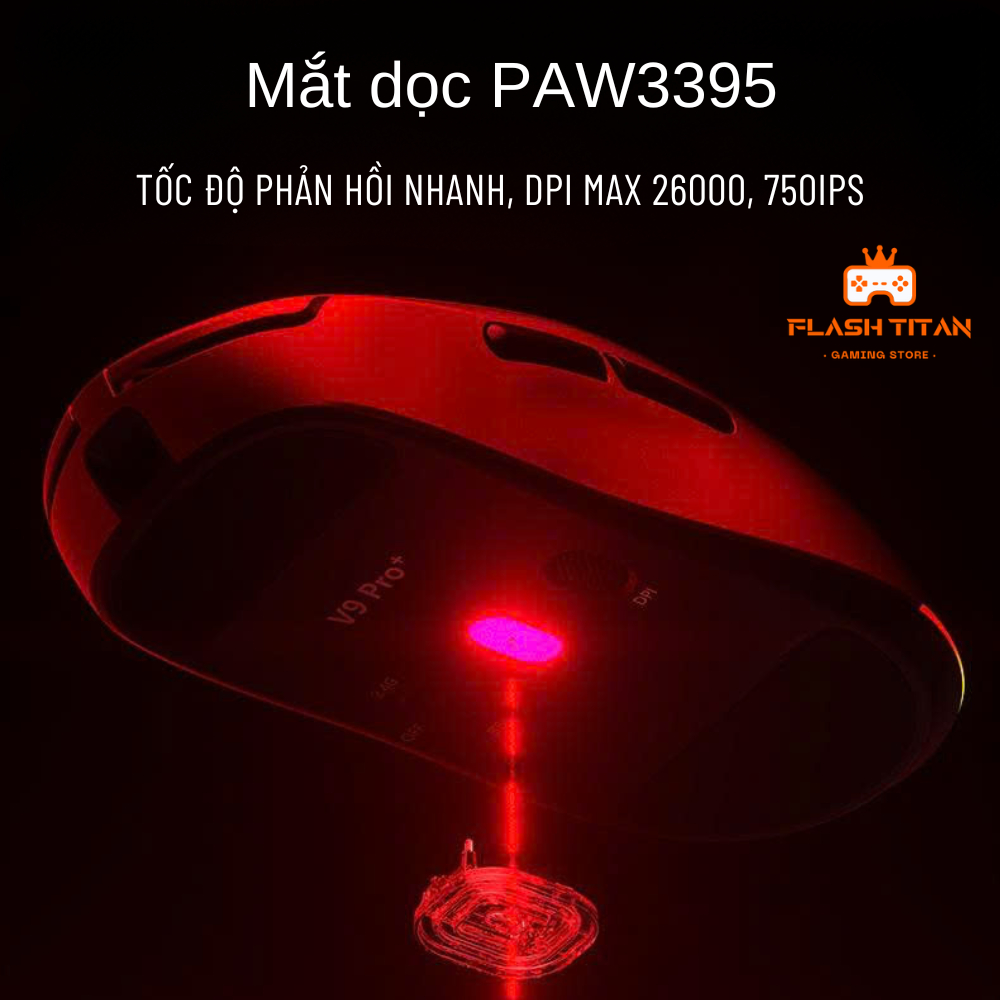 Chuột không dây Gaming AULA V9 Pro - V9 Ultra - 3 mode kết nối - Có app tùy chỉnh - Sensor PAW3395 | BigBuy360 - bigbuy360.vn