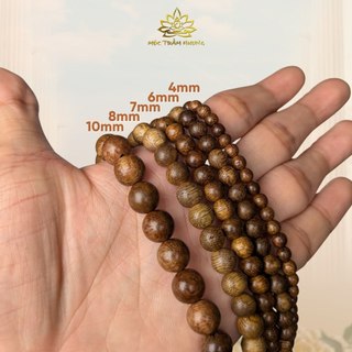 Hạt Trầm Hương Tự Nhiên Tròn Đơn Lẻ Xâu Vòng Trầm Tốc Việt/Trầm Sánh Chìm 6-18mm - Mộc Trầm Hương MTH