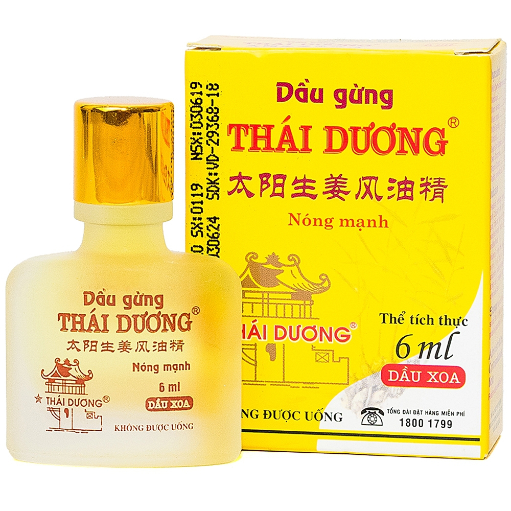 Dầu Gừng Thái Dương Chai 6ml - Phòng Ngừa Cảm Lạnh, Giảm Đau Nhức Mỏi