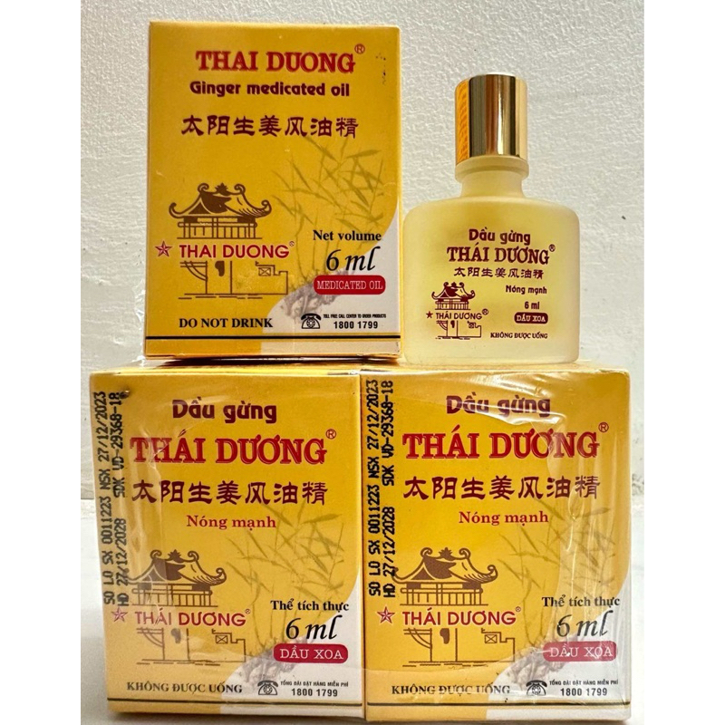Dầu Gừng Thái Dương Chai 6ml - Phòng Ngừa Cảm Lạnh, Giảm Đau Nhức Mỏi