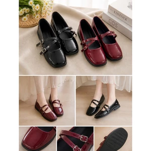 Giày Búp Bê Mũi Tròn Đế Bằng Da Bóng Phong Cách Lolita Anh Quốc Dễ Phối Đồ Thời Trang Cho Nữ BB-0247