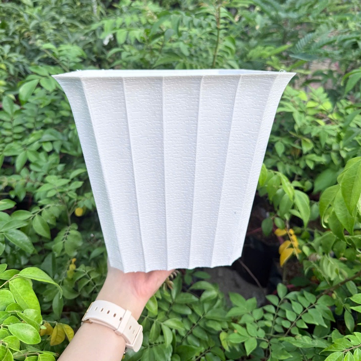 Chậu khía vuông 2 tấc  – Chậu cây nhỏ gọn, form vuông chắc chắn, dễ trồng cây