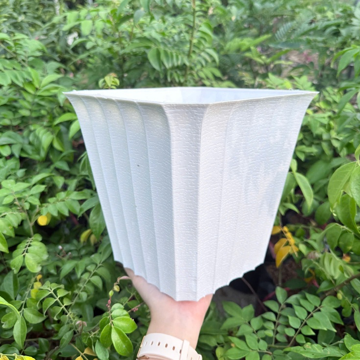Chậu khía vuông 2 tấc  – Chậu cây nhỏ gọn, form vuông chắc chắn, dễ trồng cây