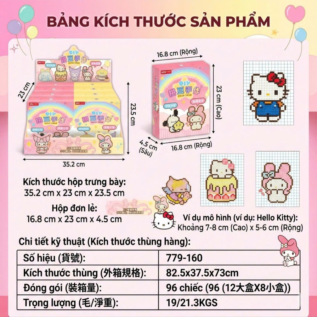 Tranh Đính Hạt DIY Cho Bé – Bộ Xếp Hạt Sáng Tạo Hình Dễ Thương Kèm Dụng Cụ