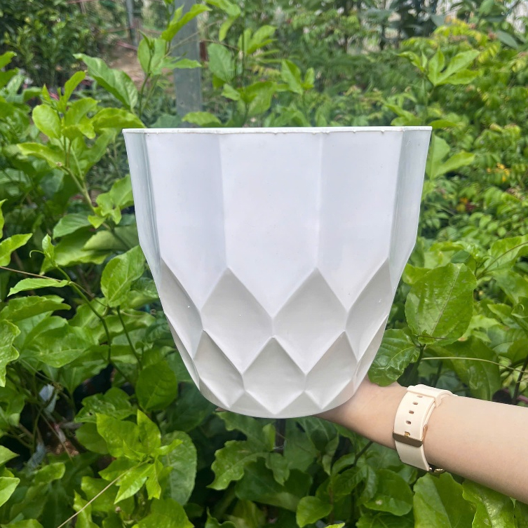 Chậu Nhựa Sao Băng Nhựa Cao Cấp Kimbiofarn – Chậu Trồng Cây Ban Công, Sân Vườn 21xH19x13cm