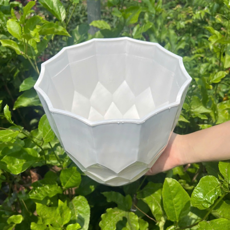 Chậu Nhựa Sao Băng Nhựa Cao Cấp Kimbiofarn – Chậu Trồng Cây Ban Công, Sân Vườn 21xH19x13cm