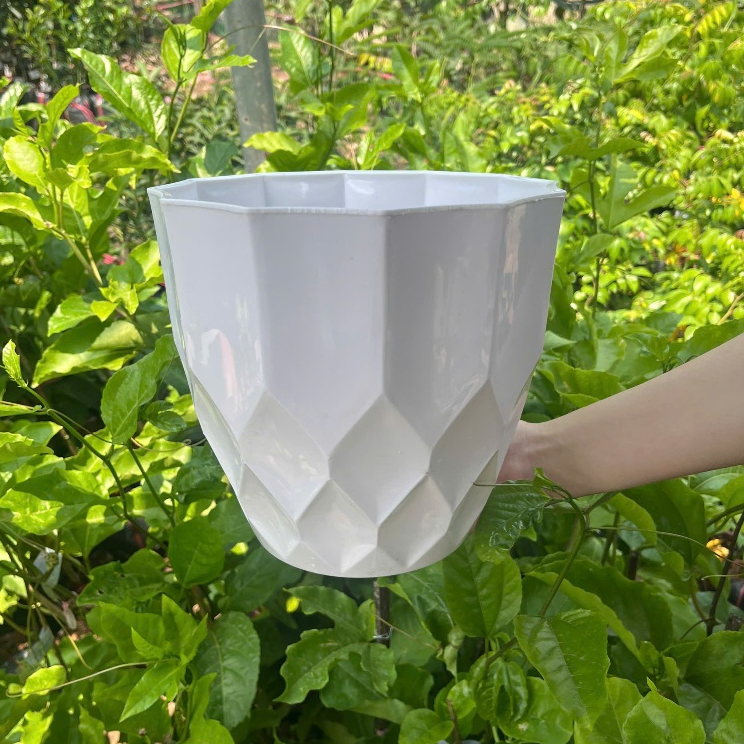 Chậu Nhựa Sao Băng Nhựa Cao Cấp Kimbiofarn – Chậu Trồng Cây Ban Công, Sân Vườn 21xH19x13cm