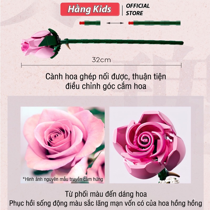 Bộ Lắp Ráp Hoa Nghệ Thuật 3D – Hoa Hồng, Hoa Lan, Bonsai Trang Trí Cao Cấp (Nhiều Mẫu)