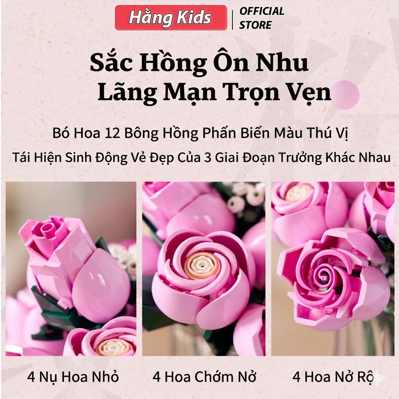 Bộ Lắp Ráp Hoa Nghệ Thuật 3D – Hoa Hồng, Hoa Lan, Bonsai Trang Trí Cao Cấp (Nhiều Mẫu)