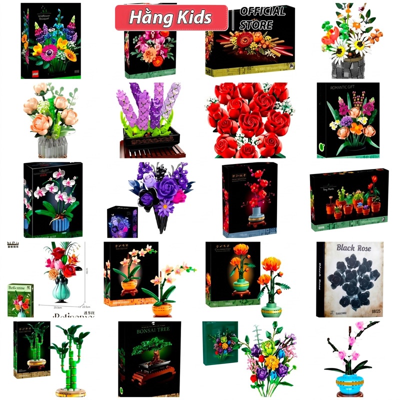 Bộ Lắp Ráp Hoa Nghệ Thuật 3D – Hoa Hồng, Hoa Lan, Bonsai Trang Trí Cao Cấp (Nhiều Mẫu)
