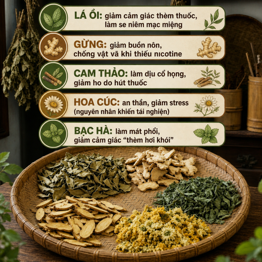 Trà Cai Thuốc - Hỗ trợ cai thuốc lá - Làm sạch thải độc phổi