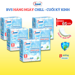 Băng Vệ Sinh ICOOL Hàng Ngày DÙNG CUỐI Chu Kỳ 8 miếng/gói 16cm mặt vải mềm êm không cánh kháng khuẩn