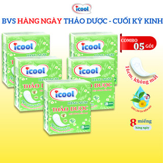 Băng Vệ Sinh ICOOL Hàng Ngày DÙNG CUỐI Chu Kỳ 8 miếng/gói 16cm mặt vải mềm êm không cánh kháng khuẩn