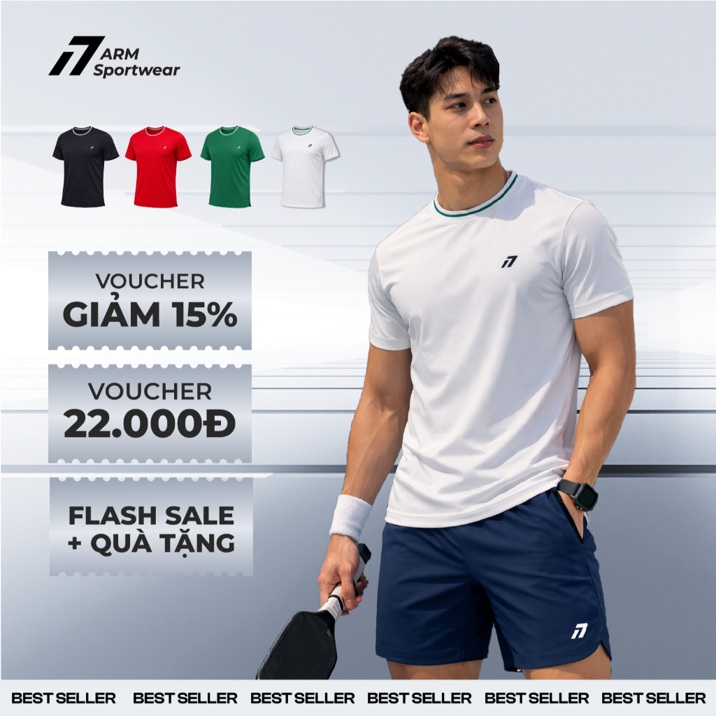 Áo Thun Thể Thao Nam Pickleball ARM DINK TEE thoáng khí co giãn thấm hút tốt