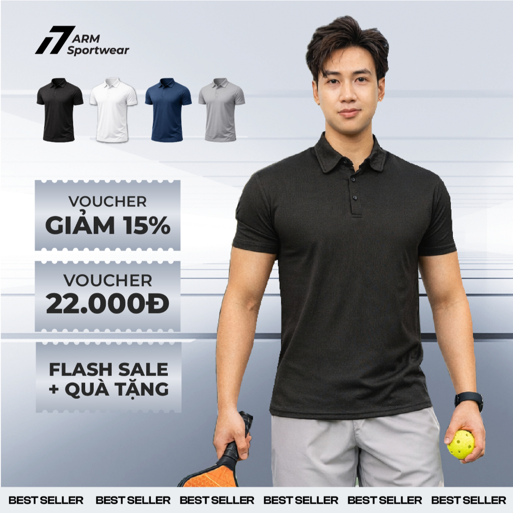 Áo Polo Thể Thao Nam ARM Sportwear DRI-FIT, Áo thể thao đa năng Gym Chạy bộ Pickleball Tennis thoáng khí thấm hút