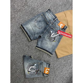Quần Short Jean Nam Wash rách Bụi Phối Gấu Xắn Cá Tính – Co Giãn Nhẹ, Form Slim Fit Trẻ Trung