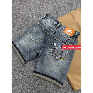 Quần Short Jean Nam Wash rách Bụi Phối Gấu Xắn Cá Tính – Co Giãn Nhẹ, Form Slim Fit Trẻ Trung
