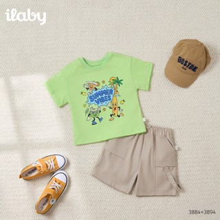 Áo thun bé trai ILABY HCM cotton cổ tròn tay ngắn in hình Summer Vibes năng động cho bé [3884]