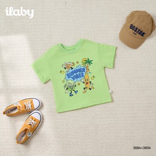 Áo thun bé trai ILABY HCM cotton cổ tròn tay ngắn in hình Summer Vibes năng động cho bé [3884]