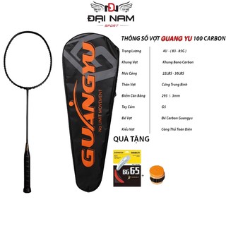 Vợt Cầu Lông 4U Căng Sẵn Guang Yu Full Carbon Thân Dẻo Siêu Nhẹ,Siêu Bền + Tặng Quấn Cán Và Túi