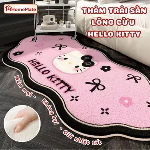 Thảm Chùi Chân Hello Kitty 50x120cm – Thảm Dài Lông Mềm Giả Cashmere, Trải Sàn Phòng Ngủ, Chống Trượt, Êm Ái Decor